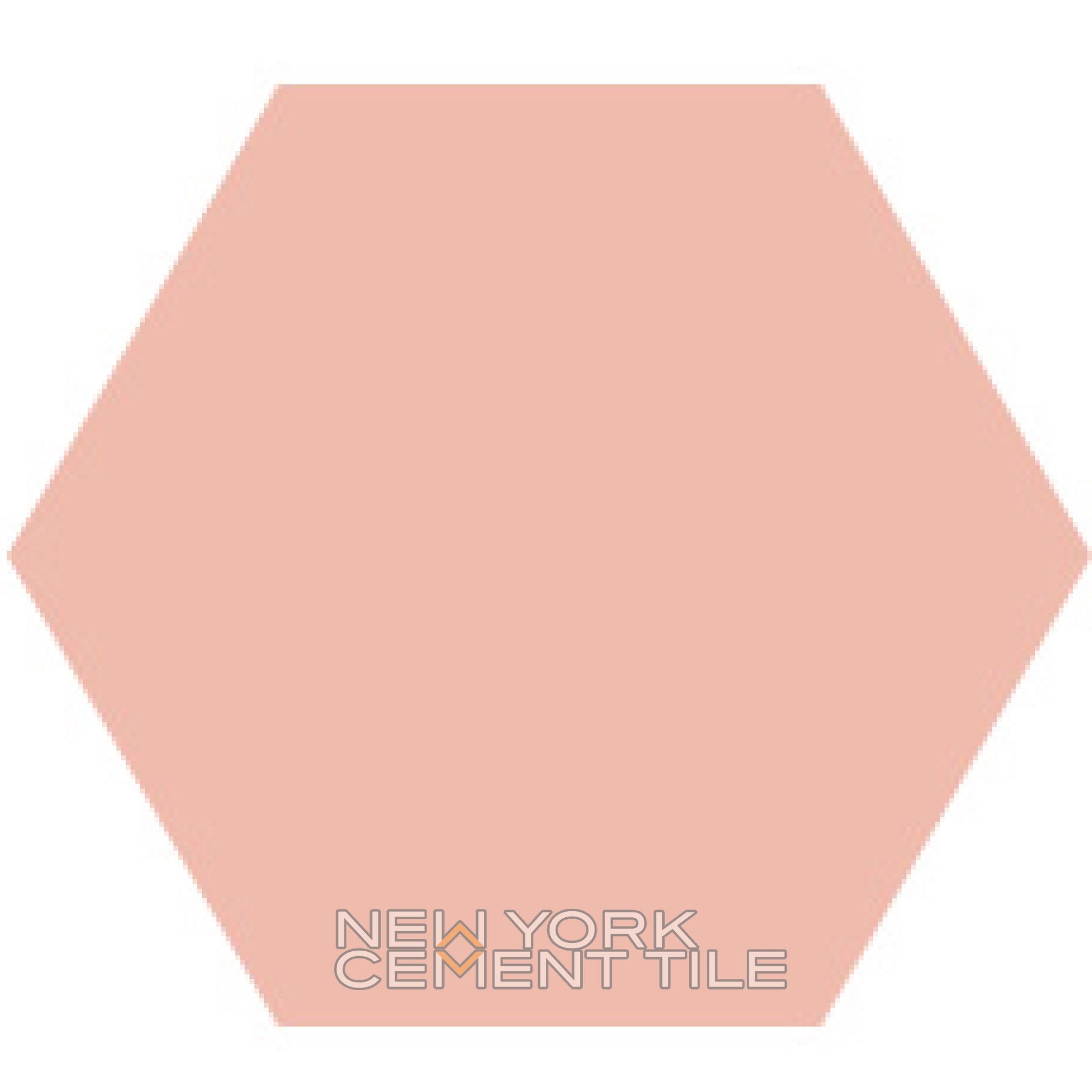 A solid light pink hexagon, Solid Hex -NH23-5505 Sample by New York Cement Tile.