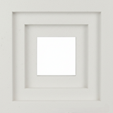 The Pala NY by New York Cement Tile is a minimalist white square frame with three recessed layers, mid-century inspired.