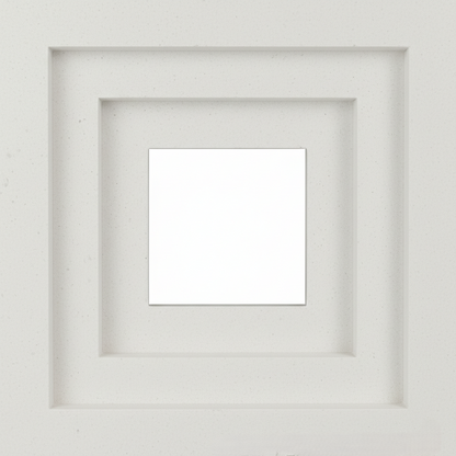 The Pala NY by New York Cement Tile is a minimalist white square frame with three recessed layers, mid-century inspired.