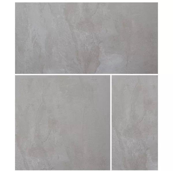 Three Sandstone - Modular Pattern Mini tiles by New York Cement Tile, in gray with subtle texture, arranged in a grid.