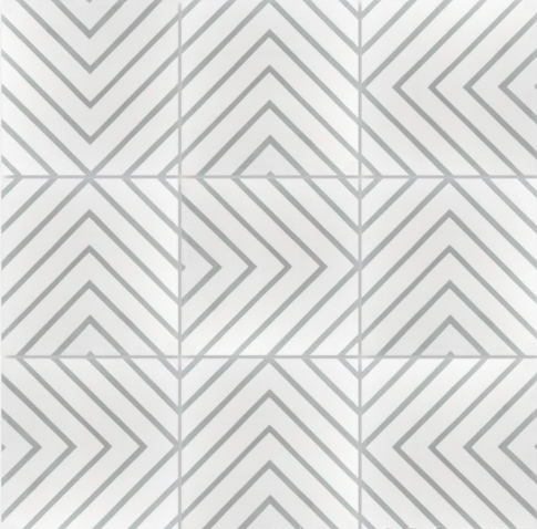 Circuitry Dover by New York Cement Tile: gray chevron cement tile sample, modern, symmetrical, and durable flooring.