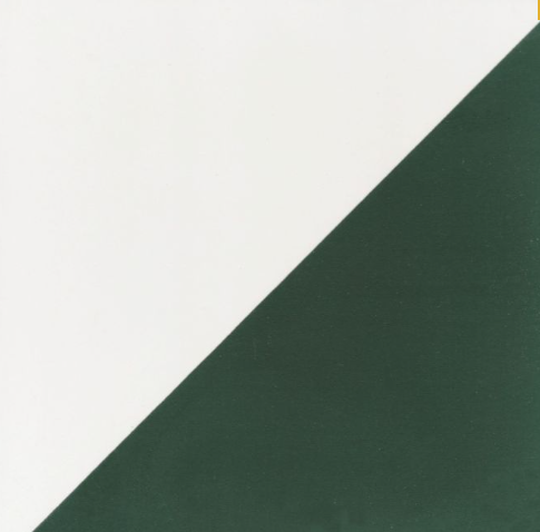 The N20-139 Forest Pine & White Extra Sample by New York Cement Tile features a bold green diagonal on white tile design.
