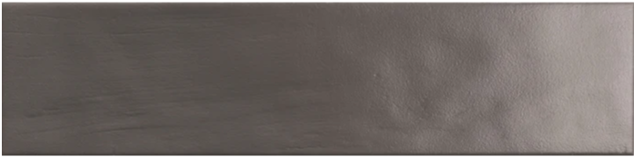 HUSE 3X10-EBONY by New York Cement Tile: rectangular dark gray tile with glossy, organic texture and modern style.