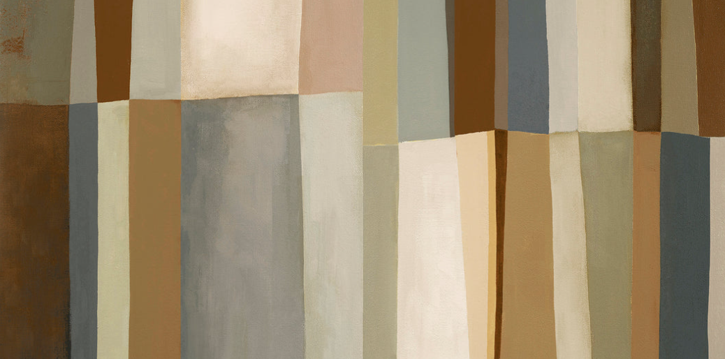 AGIO-24X47 SLIM-Equ by New York Cement Tile: modern geometric tiles in muted tones with a weathered clay look.