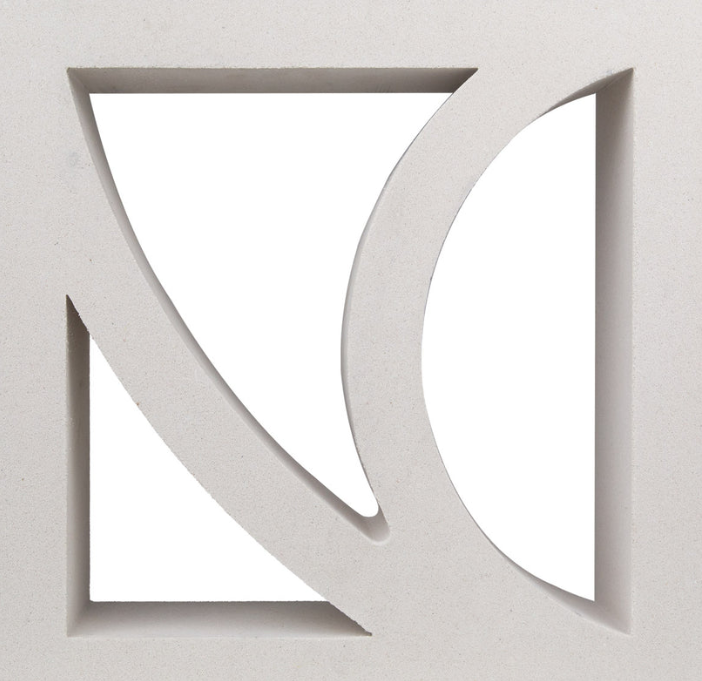Large Belize Extra Sample by New York Cement Tile: a white geometric tile, perfect for mid-century modern partitions.