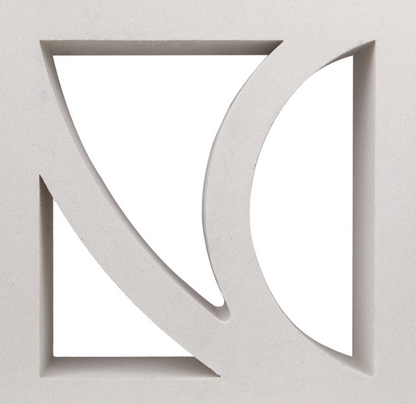Large Belize Extra Sample by New York Cement Tile: a white geometric tile, perfect for mid-century modern partitions.