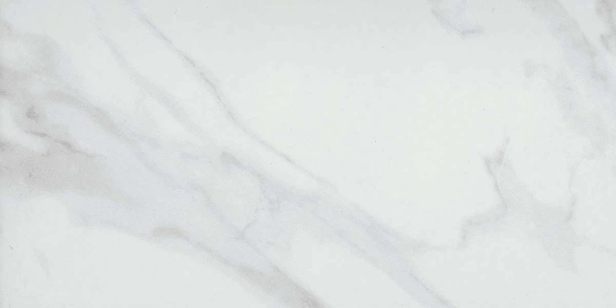 Luna - Sample by New York Cement Tile: a white marble look tile with subtle gray veining and modern, easy-care elegance.