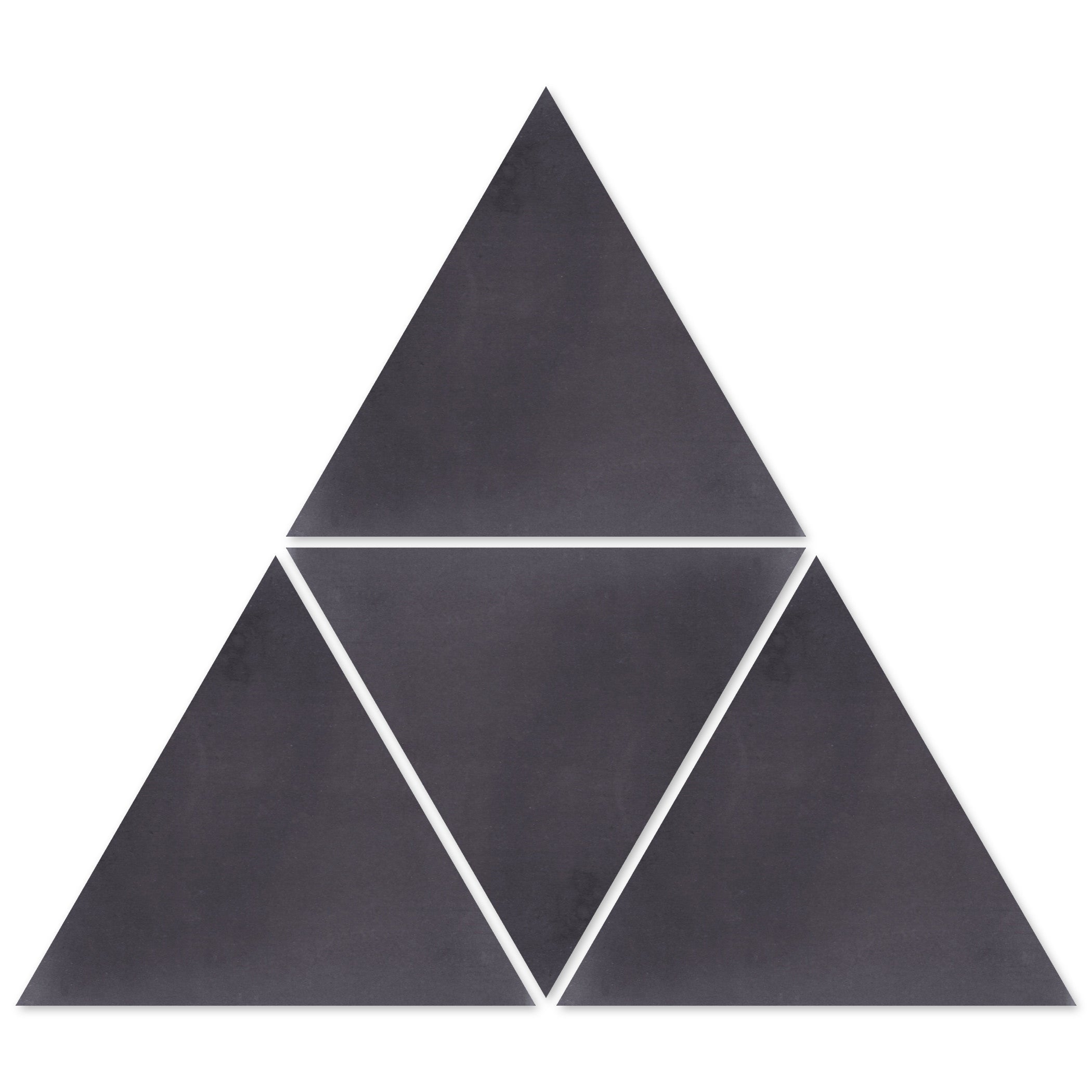 The 2203-Solid Triangle sample by New York Cement Tile features four black triangles forming a modern geometric pattern.