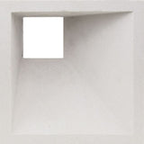 The Aku Sample by New York Cement Tile features a white, geometric design, creating a striking 3D optical illusion.
