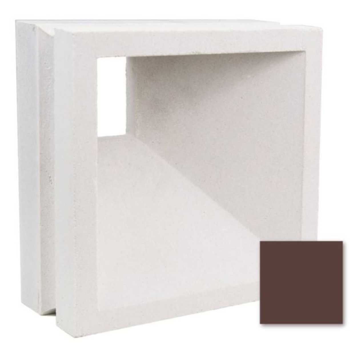 Aku Sample by New York Cement Tile: white concrete block with square opening, ideal as a decorative or modern screen.