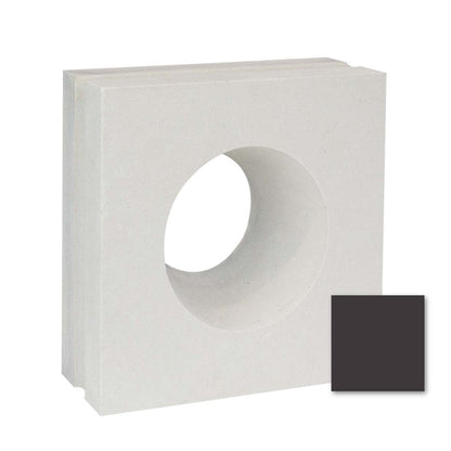 Anegada, Extra Sample by New York Cement Tile: square white mid-century concrete block with circle hole & small black square.