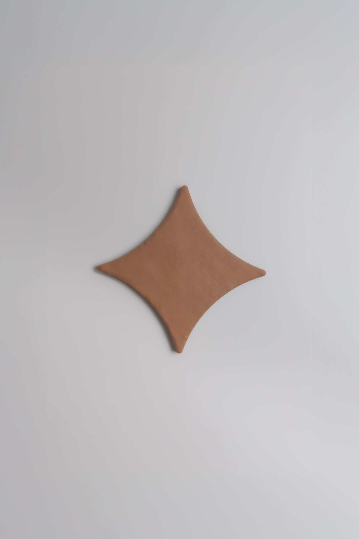 The Finca Arcilla Sample is a brown, diamond-shaped object with rounded edges on a light gray background.
