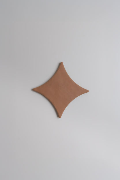 The Finca Arcilla Sample is a brown, diamond-shaped object with rounded edges on a light gray background.