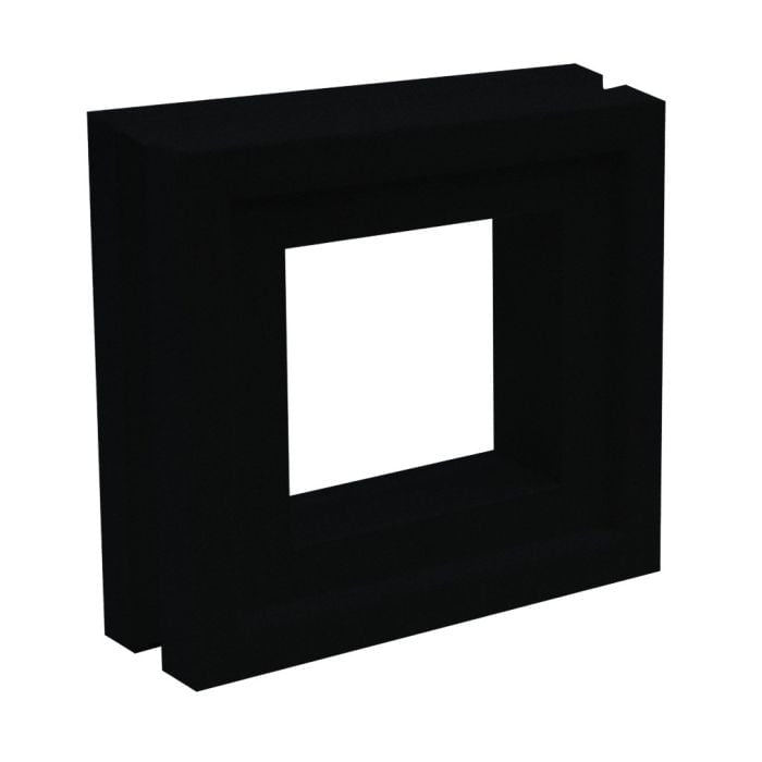 The Large Arbie Sample by New York Cement Tile is a black, square, hollow block frame with thick sides on a white background.
