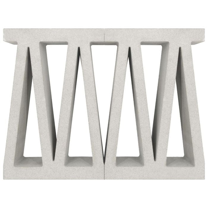 The Bara Breeze Block Sample by New York Cement Tile features mid-century modern geometric cutouts on a white background.
