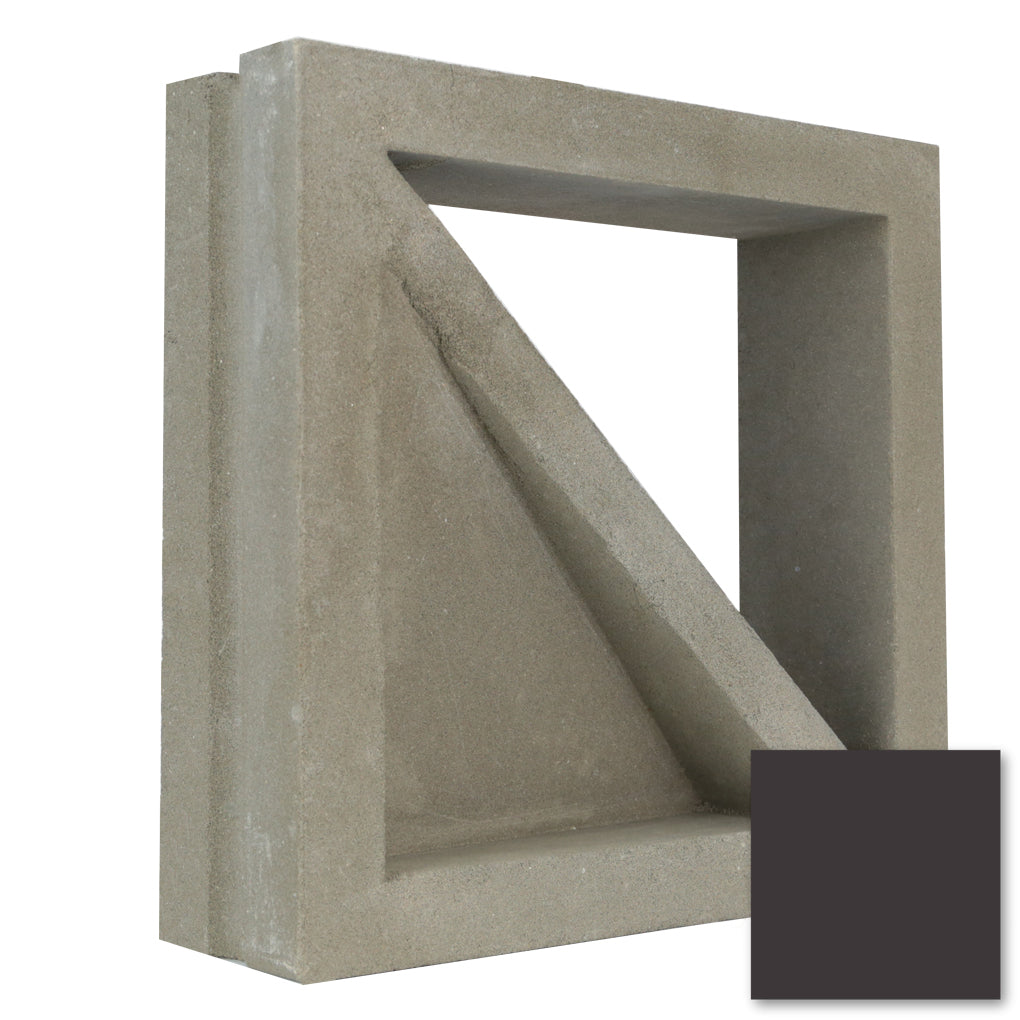 Large Bermuda - NBBL30-006 Extra Sample by New York Cement Tile: concrete block with a triangular divider and black square.