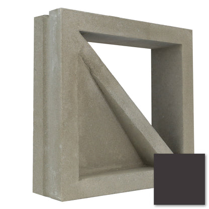 Large Bermuda - NBBL30-006 Extra Sample by New York Cement Tile: concrete block with a triangular divider and black square.