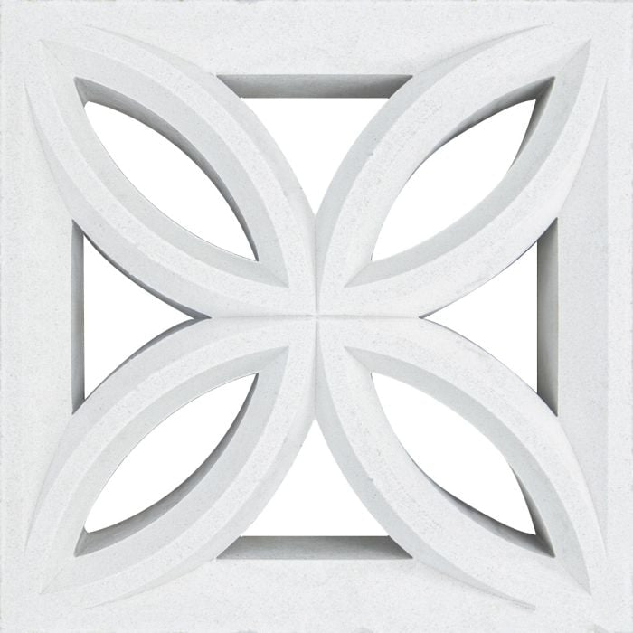 The Large Beveled - Sample by New York Cement Tile features a petal cutout design for mid-century modern style.