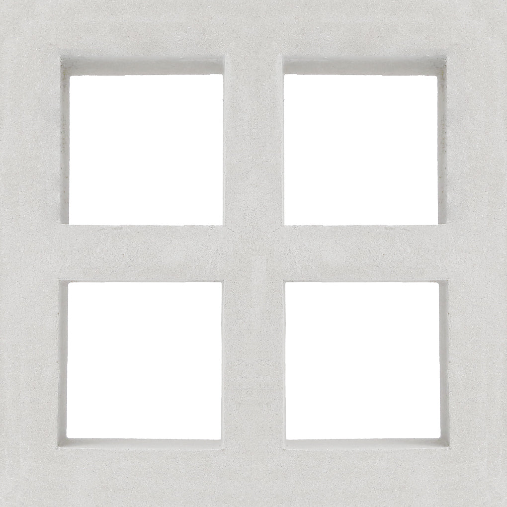 The Borneo, Extra Sample by New York Cement Tile is a square block with four grid openings, ideal for privacy or accents.