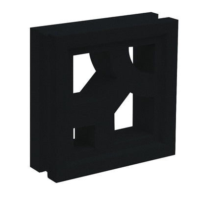 The Capri - NBB-008 Extra Sample by New York Cement Tile is a black square tile with geometric cutouts and an abstract look.