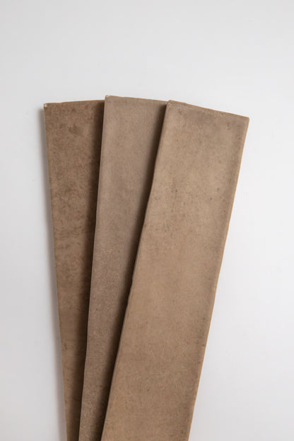 Three Castlegate Brown suede panels by Cottage Ivy arranged side by side on a white background.