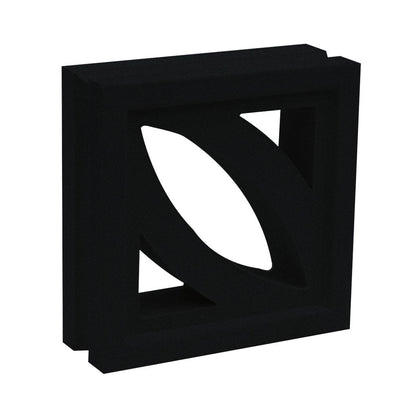 The Cozumel - NBB-011 Extra Sample by New York Cement Tile is a black, square block with a stylish leaf-like cutout.