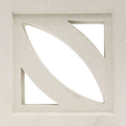 Cozumel - NBB-011 Extra Sample by New York Cement Tile: white breeze block with a geometric ellipse-in-square cutout.
