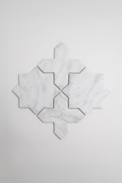 White Carrara Cross-Star, Sample