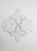 White Carrara Cross-Star