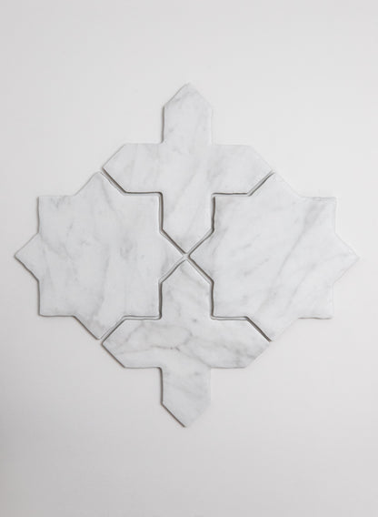 White Carrara Cross-Star, Sample