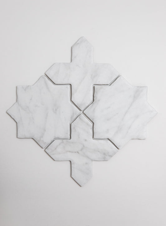 White Carrara Cross-Star