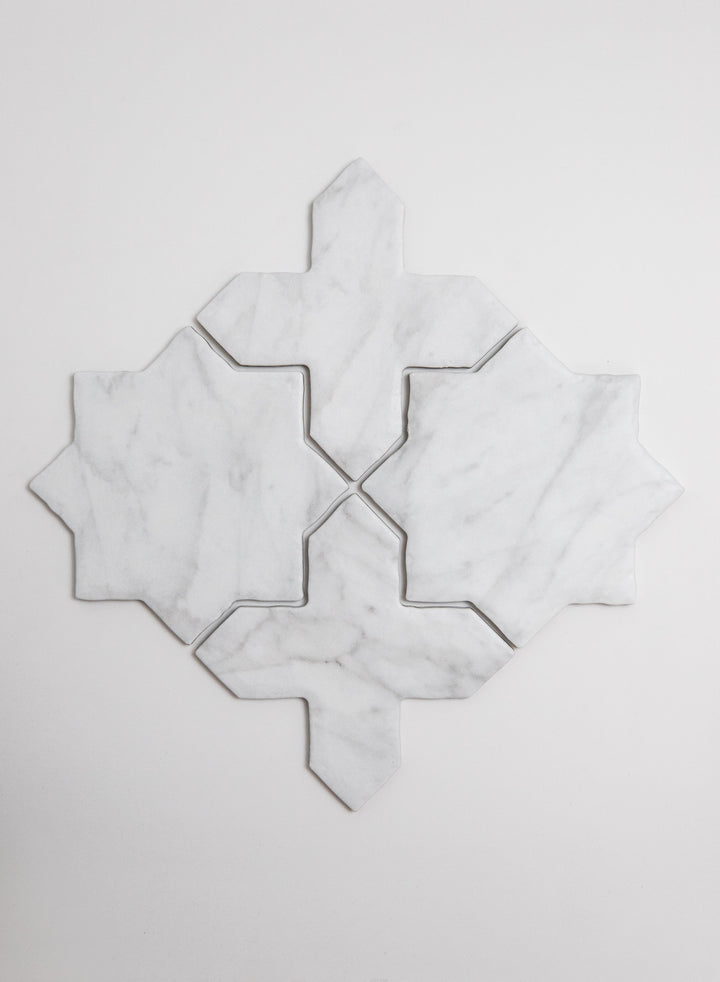 White Carrara Cross-Star