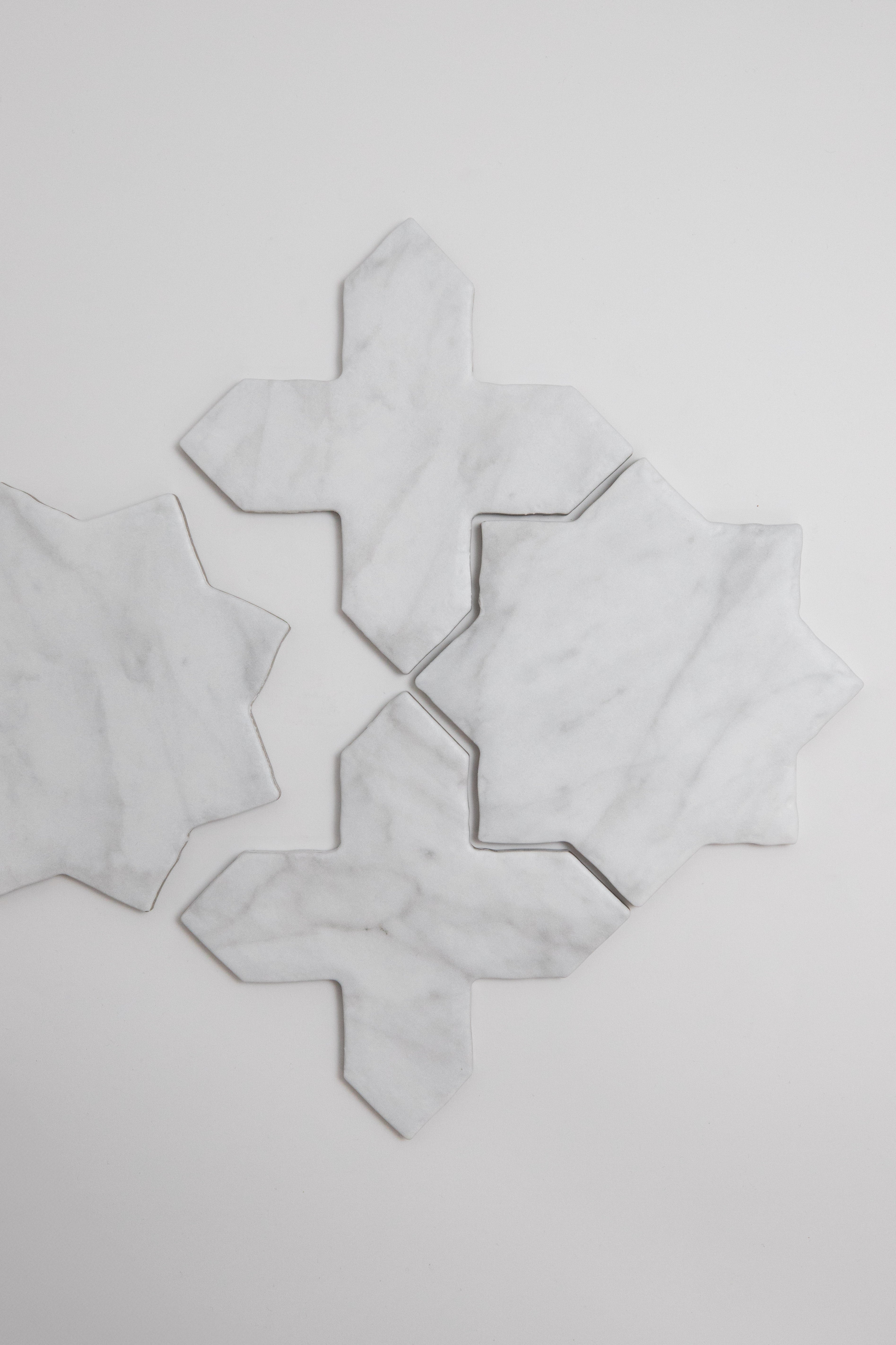 White Carrara Cross-Star