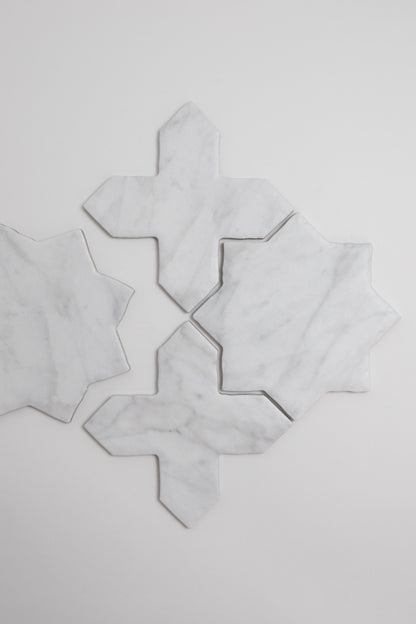 White Carrara Cross-Star, Sample