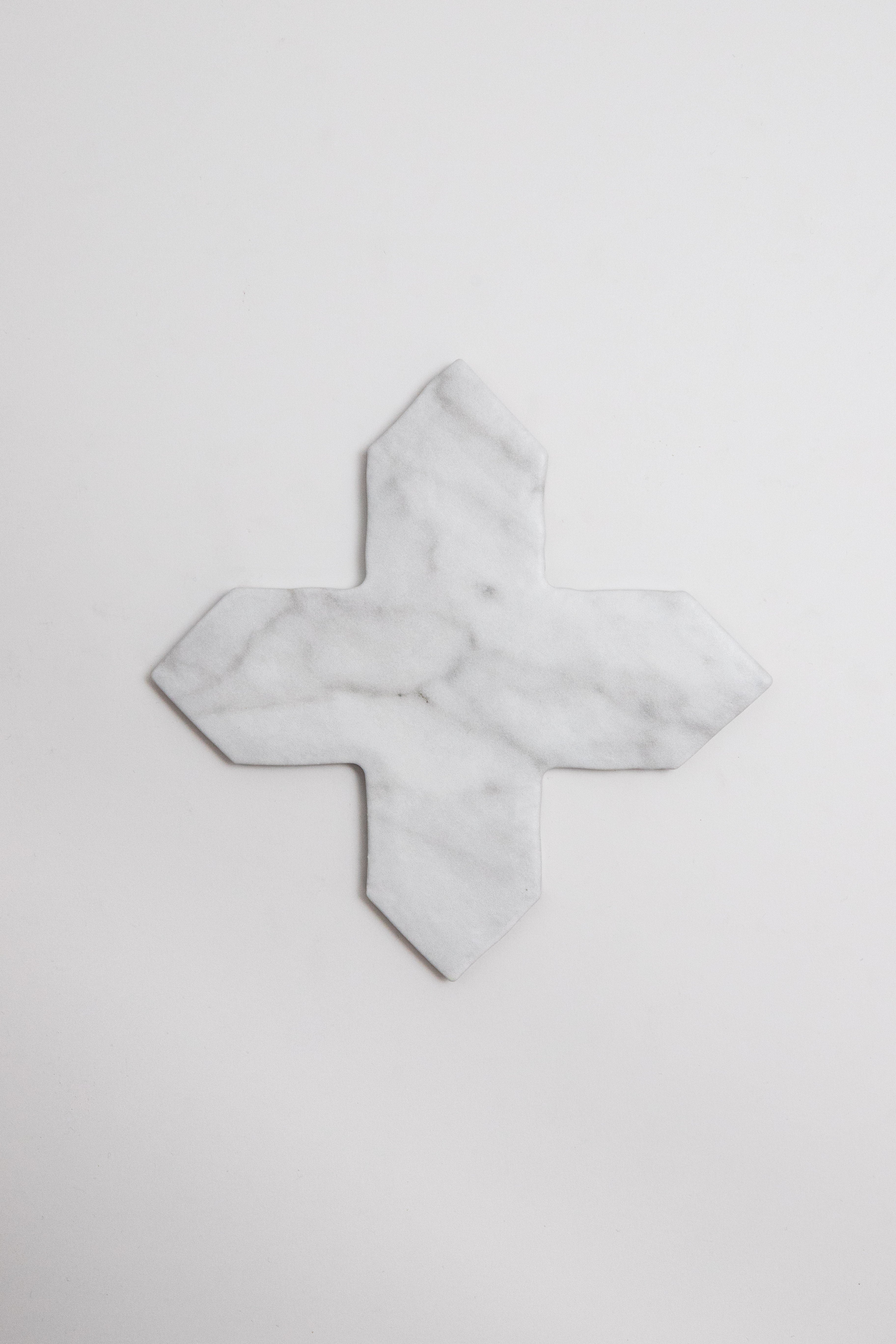 White Carrara Cross-Star