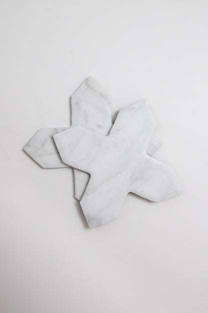 White Carrara Cross-Star, Sample