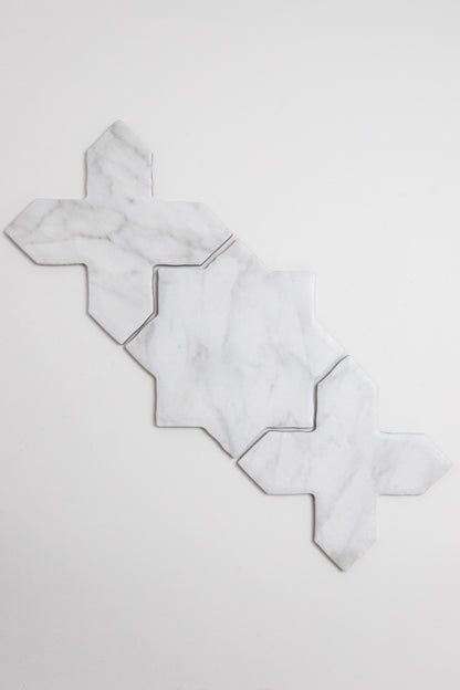 White Carrara Cross-Star, Sample