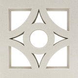 The Cura Sample by New York Cement Tile is a square breeze block with a circular cutout, ideal for stylish partitions.