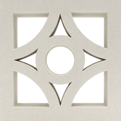 The Curacao - NBB-020 by New York Cement Tile is ideal for breeze blocks or privacy screens with its unique central circle design.
