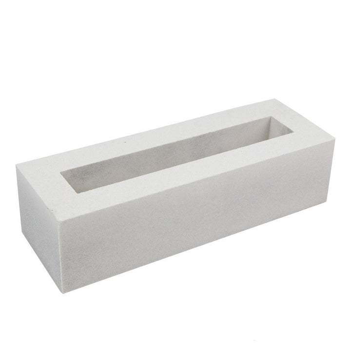 The Elb Sample by New York Cement Tile is a white rectangular hollow block, perfect for modern decorative partitions.