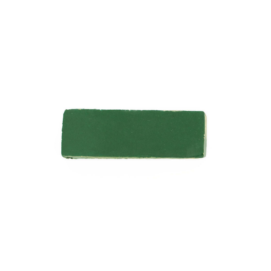A Jewel Green (2x6) bar by New York Cement Tile, rectangular and vibrant green, set against a white background.