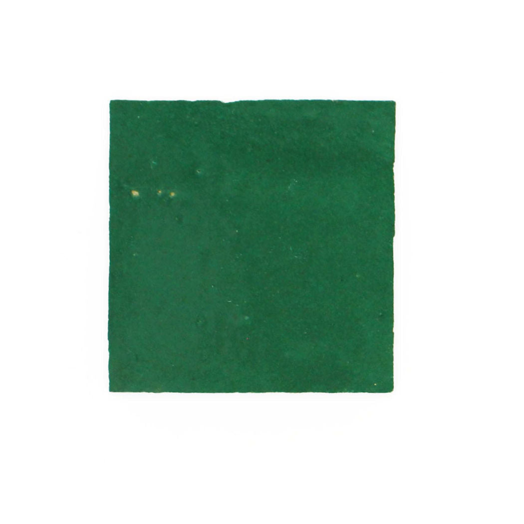 A single Jewel Green, Sample tile by New York Cement Tile with a slightly rough texture on a white background.