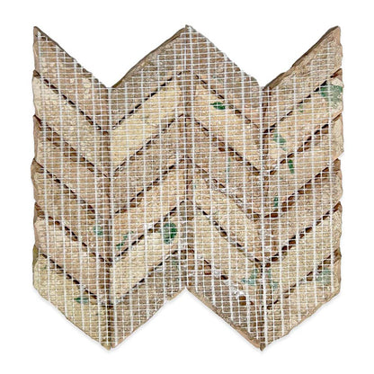 Forest Green Chevron Mosaic Mat