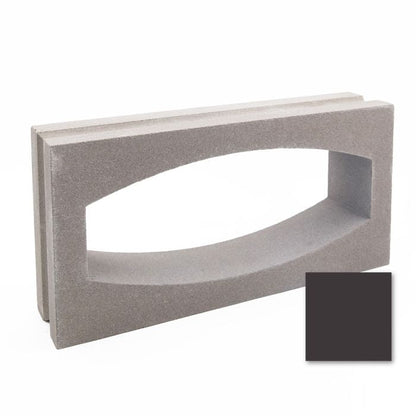 Gili Rectangular, Extra Sample by New York Cement Tile: concrete block with a curved oval cutout and dark gray swatch.