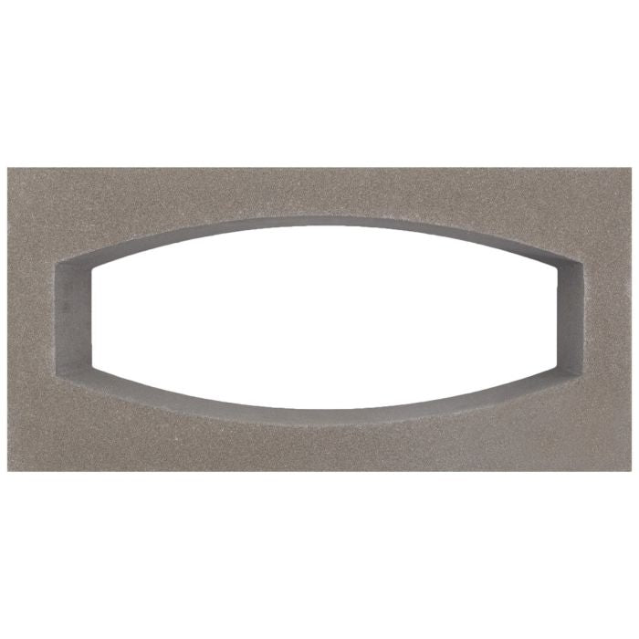 Gili Rectangular, Sample by New York Cement Tile: gray concrete block with a central oval cutout.