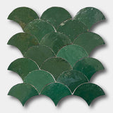 GLAZED MOSAIC MAT FISHSCALE- Jewel Green