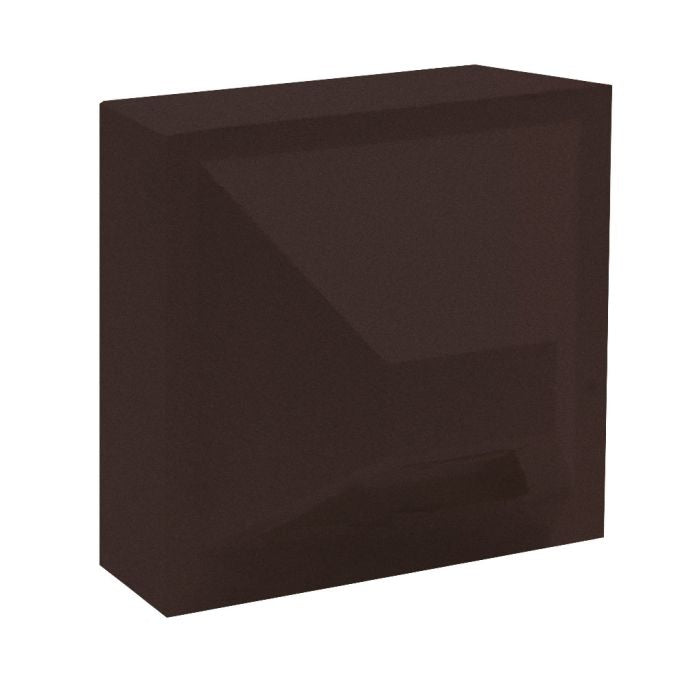 Hawa Sample by New York Cement Tile: dark brown, glossy, rectangular prism with sharp edges, mid-century modern inspired.