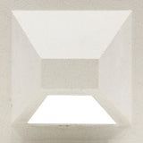 Hawa Sample by New York Cement Tile features a 3D geometric square indentation on a white textured surface.