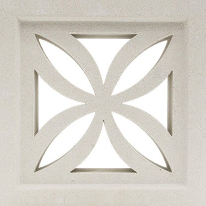 The Ibiza - NBB-001 Extra Sample by New York Cement Tile: beige breeze block with geometric cutout for decorative partitions.