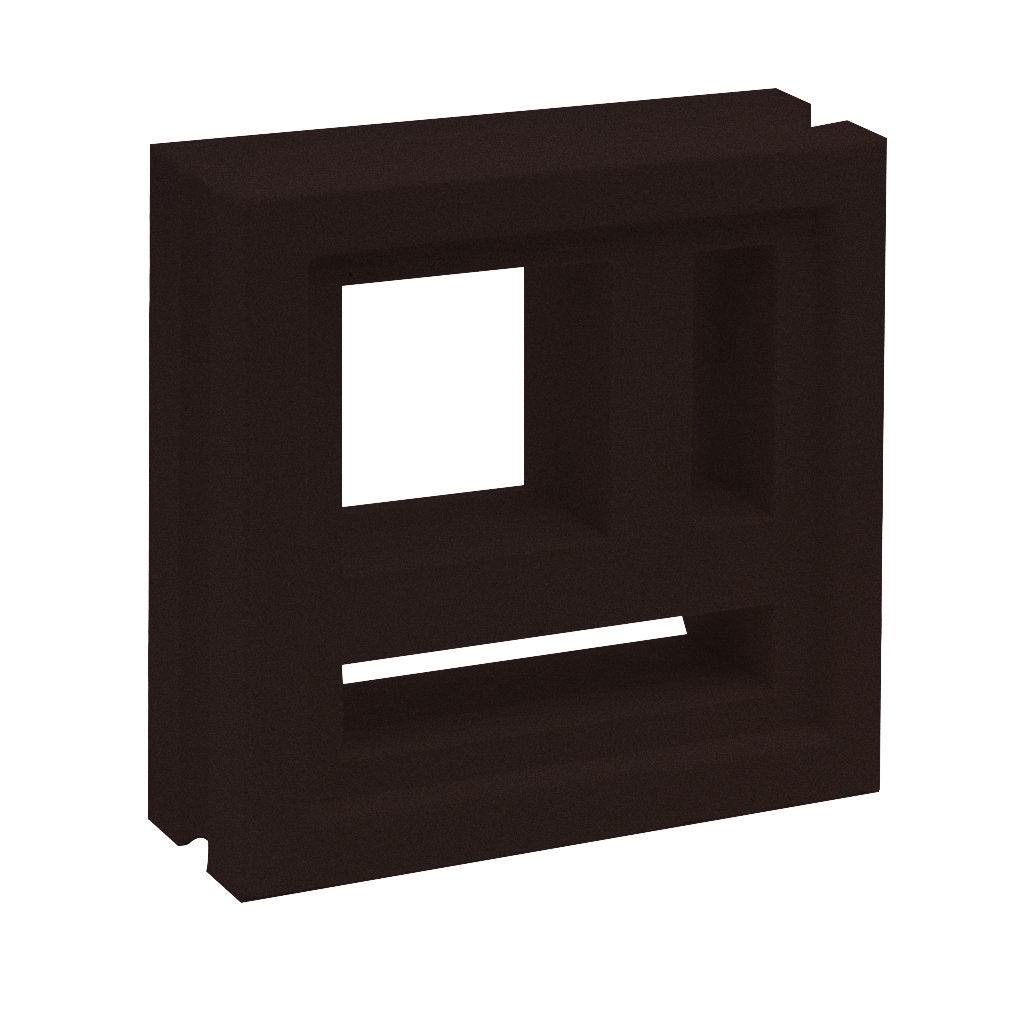 The Katai Sample by New York Cement Tile is a dark, rectangular foam insert with cut-outs and mid-century modern style.